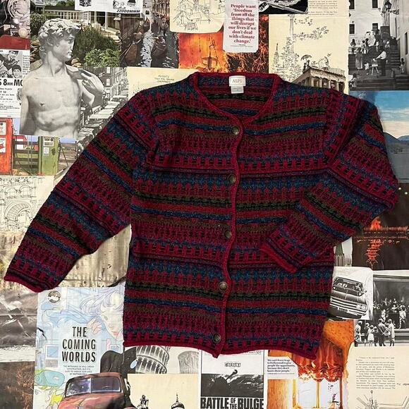 Adorable vintage cardigan sweater red - Picture 1 of 6